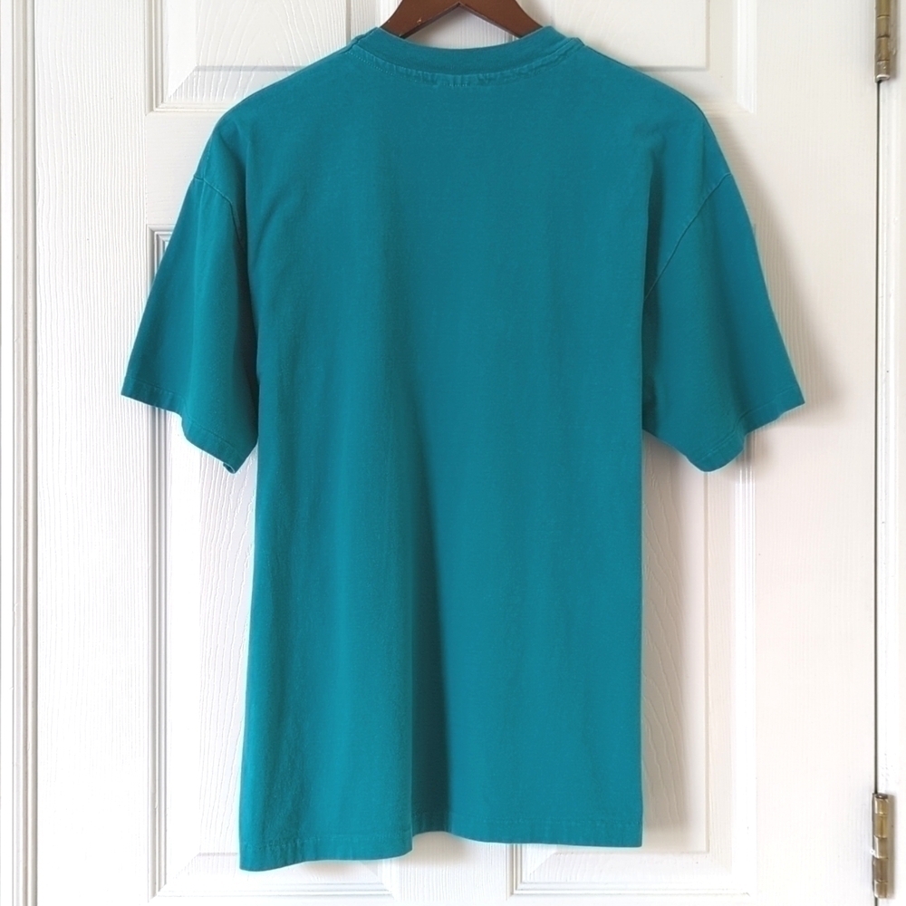 Hanes 90's Vintage Up North Michigan Graphic Short Sleeve Crewneck T-shirt Teal - Picture 8 of 9